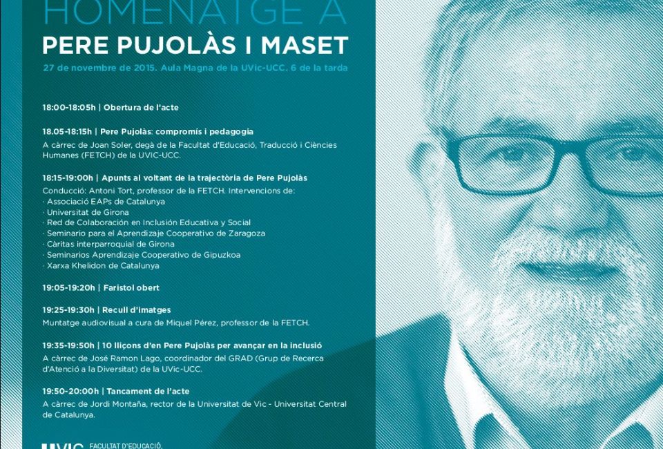 La UVic - UCC ret homenatge a Pere Pujolàs