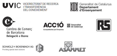 Empreses i institucions col·laboradores: UVic-UCC, Cambra de Comerç de Barcelona, Acc10, Departament d'Ensenyament de la Generalitat de Catalunya, RS, Schmolz+Bickenbach AG, Asamet