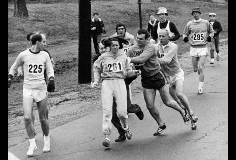 Katherin Switzer al la marató de Boston 1967